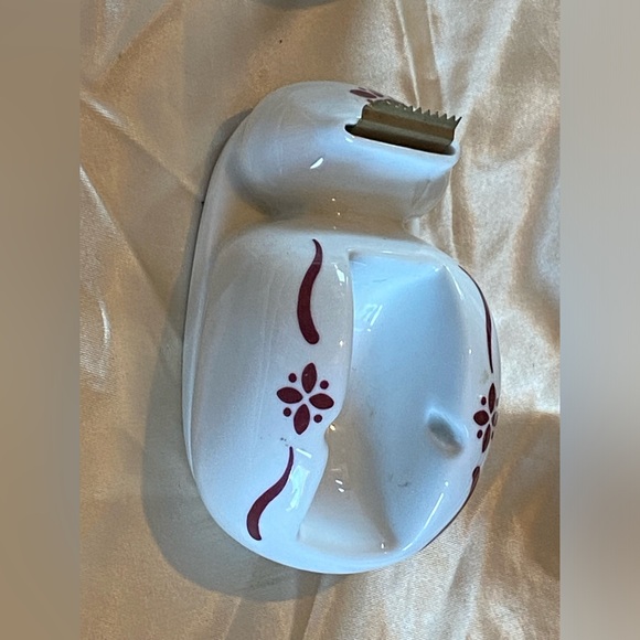 🍒 Vintage Longaberger Traditions Red House Prill Stamp Tape Dispenser #9586 - Picture 2 of 9